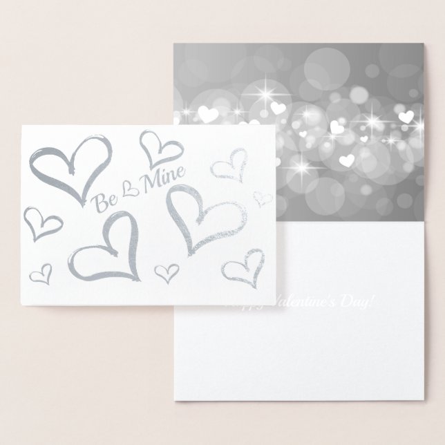 Carte Dorée Cœurs scintillants Saint-Valentin (Affichage)