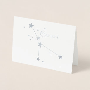 Carte Dorée Constellation du zodiaque Cancer en feuille d'arge
