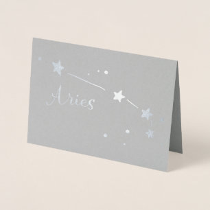 Carte Dorée Constellation Zodiaque des baies d'huile d'argent