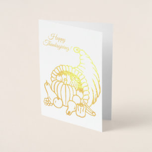 Carte Dorée Corne de Plenty Cornucopia Thanksgiving
