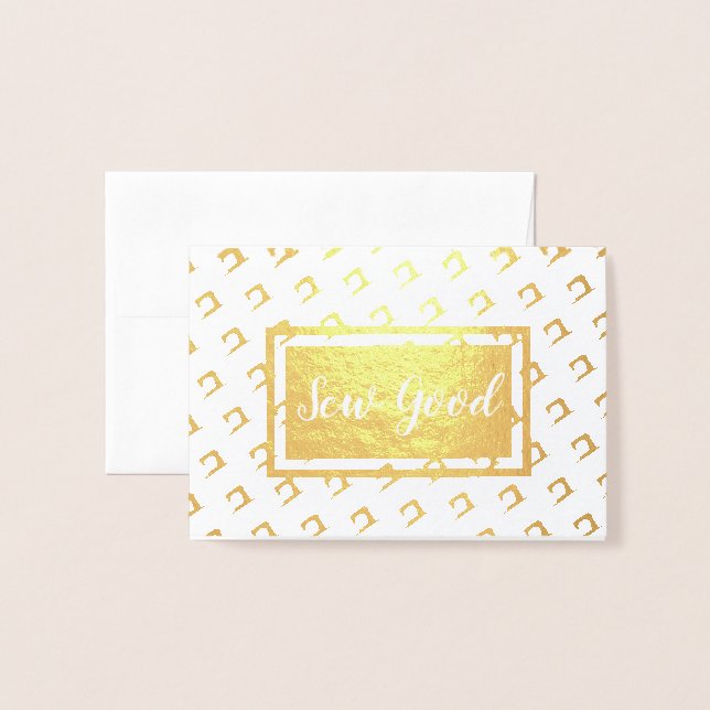 Carte Dorée Coudre bon ・ Artisanat (Devant avec enveloppe)