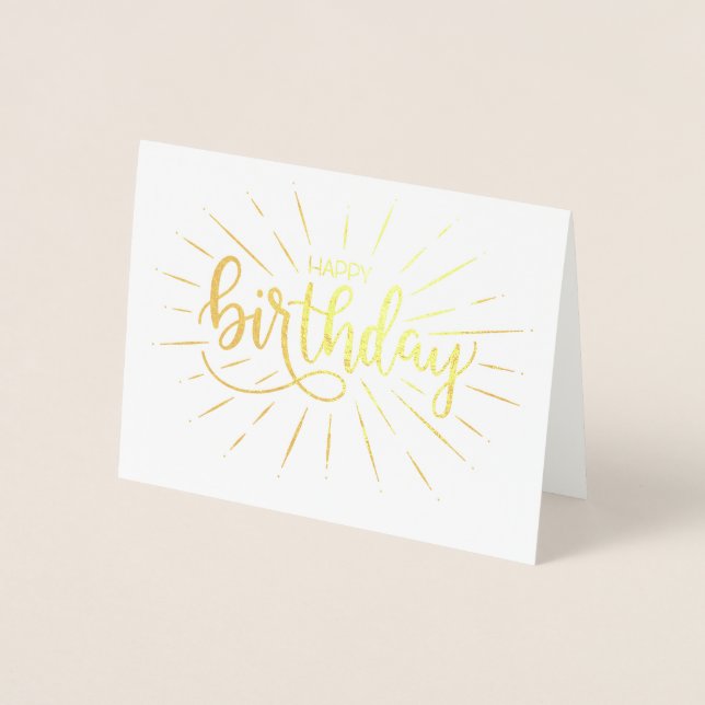 Carte Dorée Courrier minimaliste tendance Anniversaire Gold Ra (Devant)
