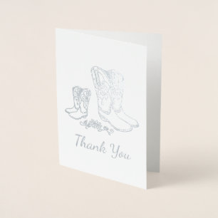 Carte Dorée Cowgirl Baby shower Pays Western Rose Girl