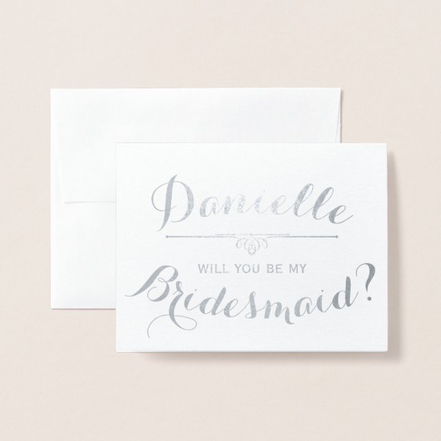 Carte Dorée Curieux Personnalisé Serez-Vous Ma Femme D'Accueil (Devant avec enveloppe)
