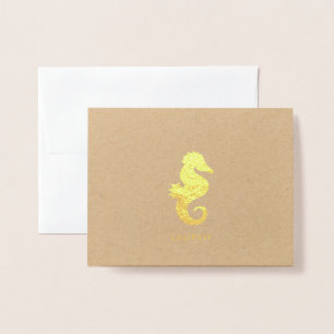 Carte Dorée Cute Seahorse