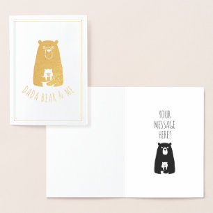Carte Dorée DADA OURS & MOI   Papa Enfants Fille Fils Dada Our