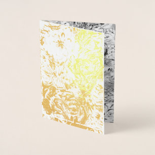 Carte Dorée Dahlia blanche