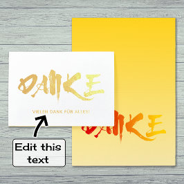 Carte Dorée Danke german merci or