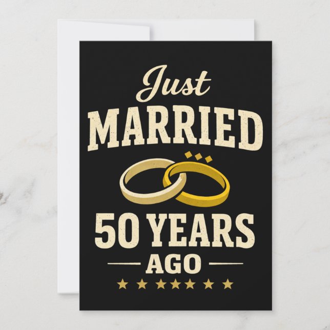 Carte dorée de célébration de 50 ans de mariage (Devant)