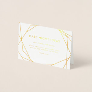 Carte Dorée Décor géométrique asymétrique de mariage d'idées