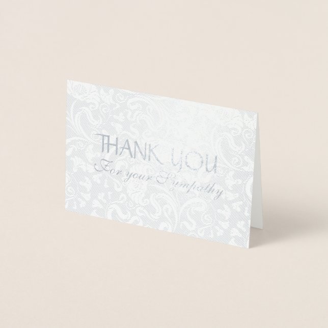 Carte Dorée Délicat motif floral Sympathie Merci Foil C (Devant)