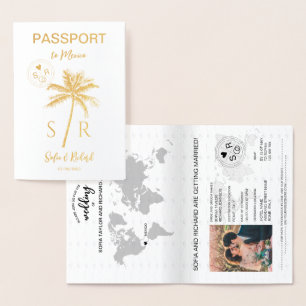 Carte Dorée Destination mariage Passport Mexique Palm Beach