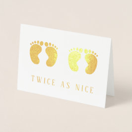 Carte Dorée Deux fois comme Nice Twins New baby Gold