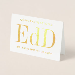 Carte Dorée Diplôme D'Études De L'EdD Personnalisé
