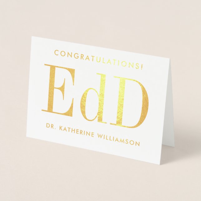 Carte Dorée Diplôme D'Études De L'EdD Personnalisé (Devant)