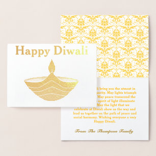 Carte Dorée Diwali Gold personnalisé