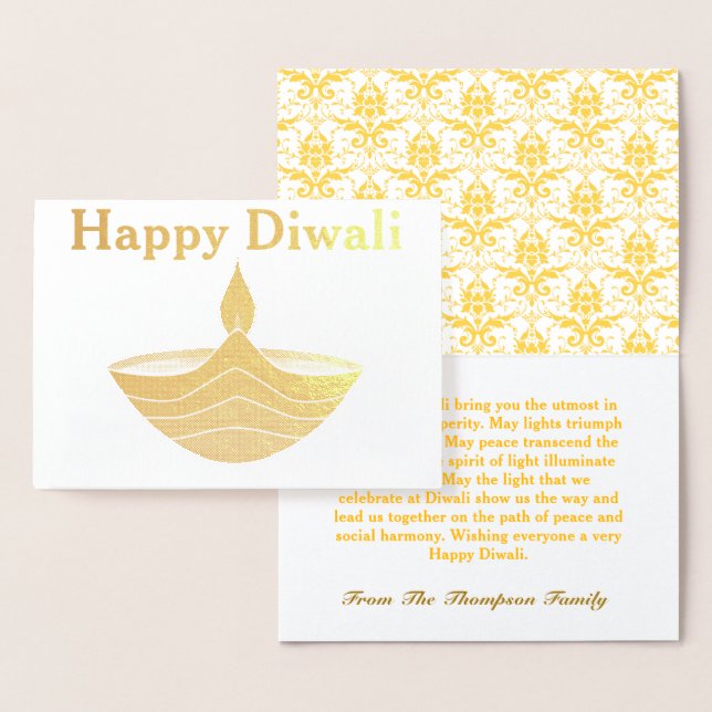 Carte Dorée Diwali Gold personnalisé (Affichage)