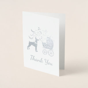 Carte Dorée Dobermann Baby shower Chien Chien Chien Chien Chie