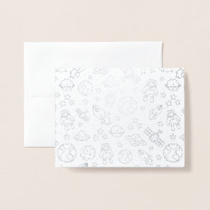 Carte Dorée Doodles spatiaux