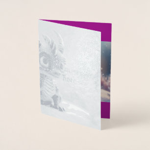 Carte Dorée Dragon dans la neige.