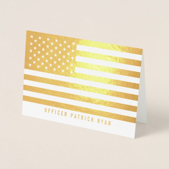 Carte Dorée Drapeau américain patriotique (Devant)