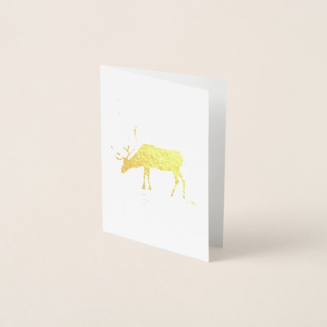 Carte Dorée Drôle Reindeer Poop Noël Humour rude (Devant)