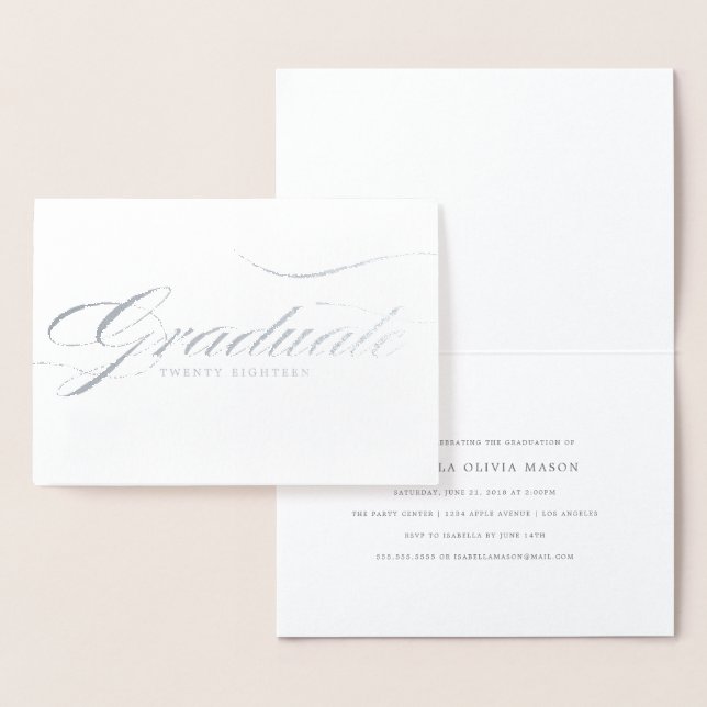 Carte Dorée Écriture réelle en feuille d'aluminium de diplômé  (Affichage)