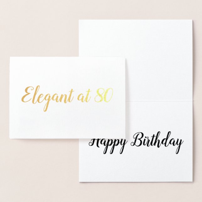 Carte Dorée Elégant à 80 ans anniversaire personnalisez (Affichage)