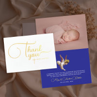 Élégant Angel Bleu Baptême Baptême Gratitude Typo