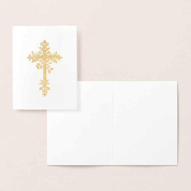 Carte Dorée Elégant catholique Croix chrétienne de l'or religi (Affichage)