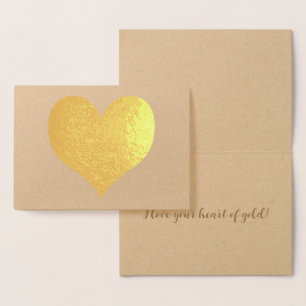 Carte Dorée Élégant coeur d'or moderne Valentine's Day