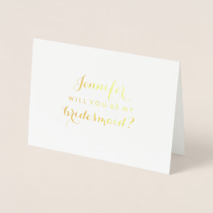Carte Dorée Élégant Et Moderne, Serez-Vous Ma Femme D'Accueil 