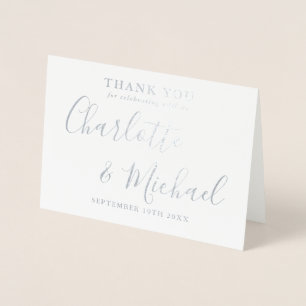 Carte Dorée Élégant Mariage de signature Merci