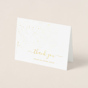 Carte Dorée Élégant Mariage Merci d'or Floral