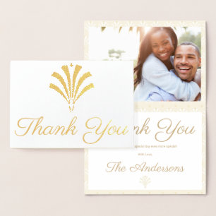 Carte Dorée Elégant Merci photo Art Déco