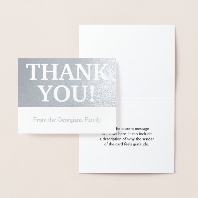 Carte Dorée Elégant, personnalisable et basique "MERCI" ! Cart (Affichage)