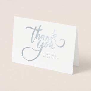 Carte Dorée Élégant script Merci Foil Card