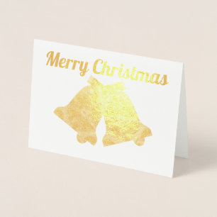 Carte Dorée Élégant sonnerie cloches Fractal Art Joyeux Noël