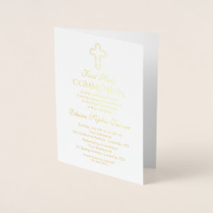 Carte Dorée Élégant Véritable Fhuile d'or Fille Première Saint