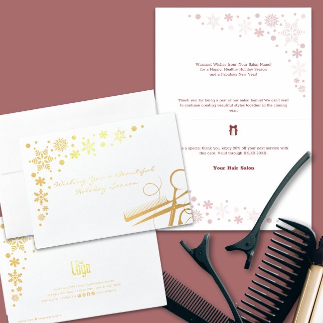 Carte Dorée Elégante belle saison de vacances Gold Foil (Elegant Beautiful Holiday Season Gold Foil Foil Card)