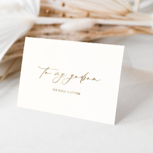 Carte Dorée Ellesmere À Mon Godson Sur Votre Baptême