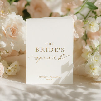 Carte Dorée Ellesmere Le Discours De Mariage De La Mariée