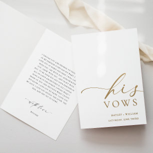 Carte Dorée Ellesmere Sa Vows Mariage Gold Foil Card