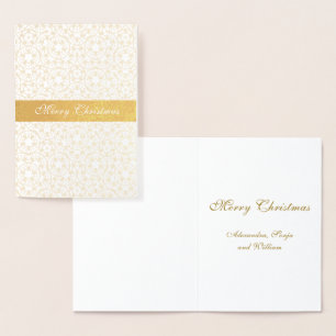 Carte Dorée Étoiles Motifs de Noël Gold Personnalisées