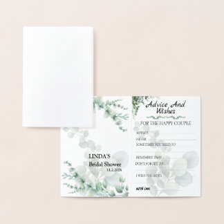 Carte Dorée Eucalyptus Modern  Wedding Advice and Wishes