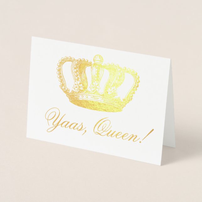 Carte Dorée Fancy Yaas Queen Fabulous Gold Foil Couronne (Devant)
