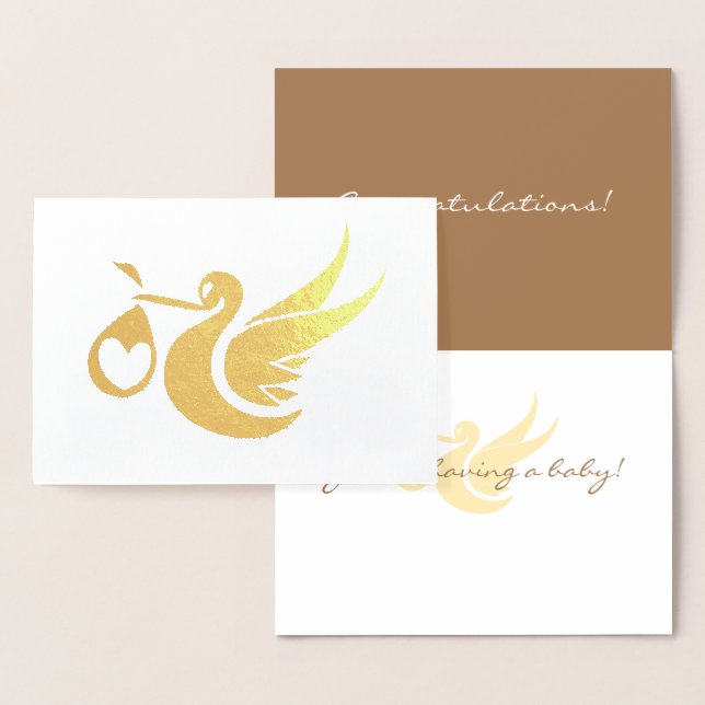 Carte Dorée Félicitation ! Vous avez un bébé (Affichage)