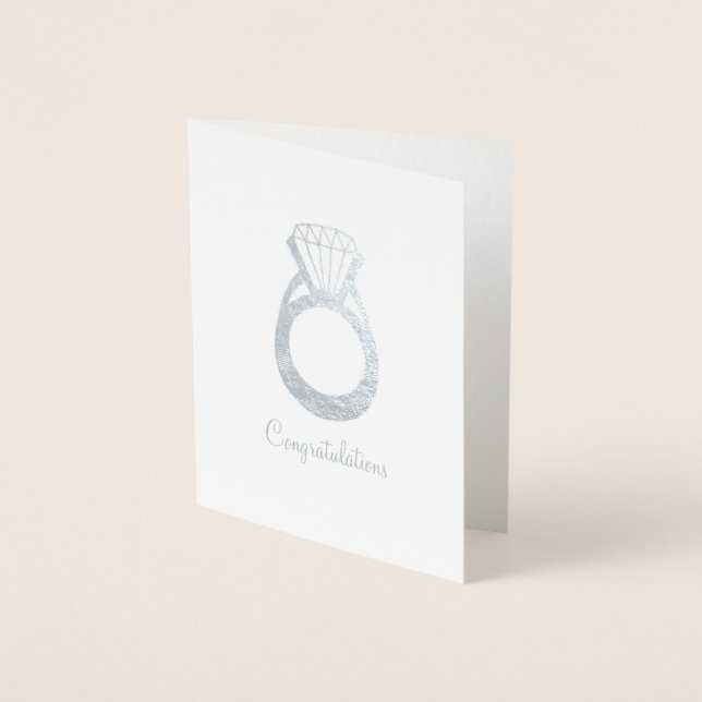 Carte Dorée Félicitations Diamond Fiançailles anneau Mariage (Devant)
