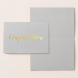 Carte Dorée Félicitations Elegant Brushstroke Script Gold