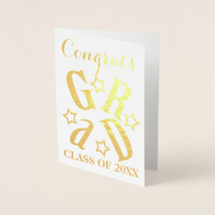 Carte Dorée Félicitations Grad Star Graduate Gold Classe de 20